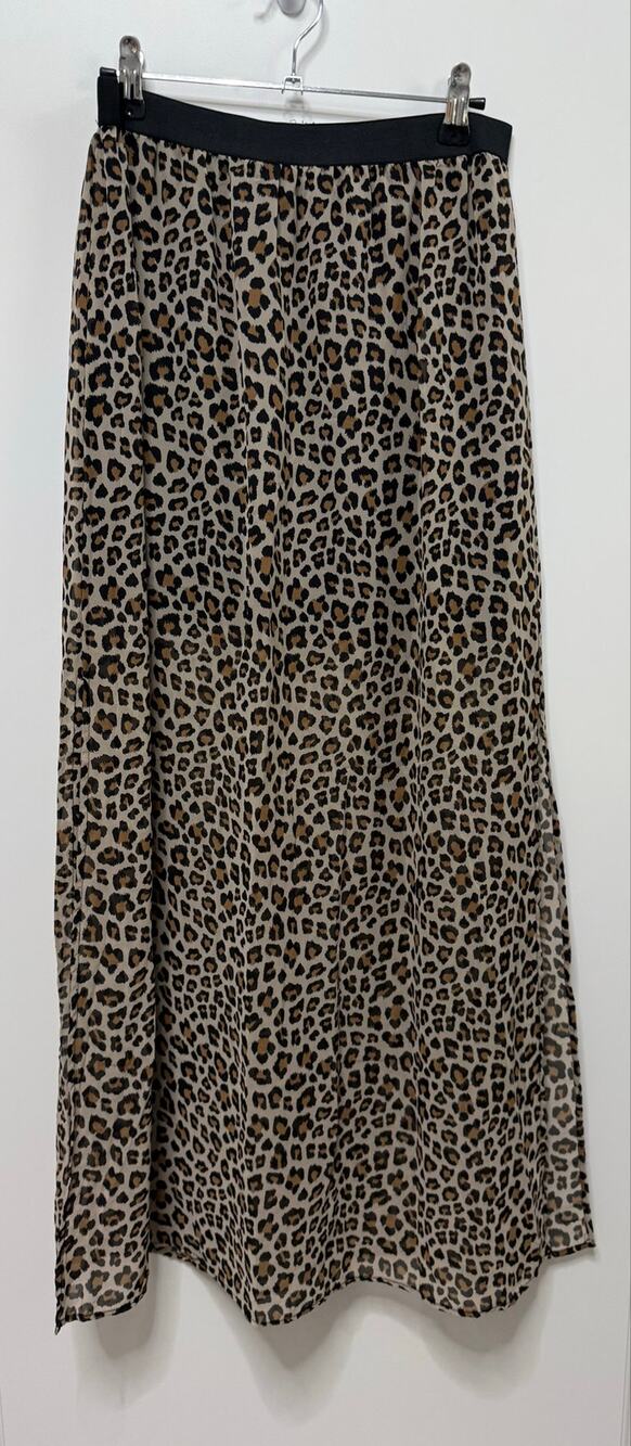 Divided H&M size 10 large skirt side slits leopard animal print Y2K 90s mobwife